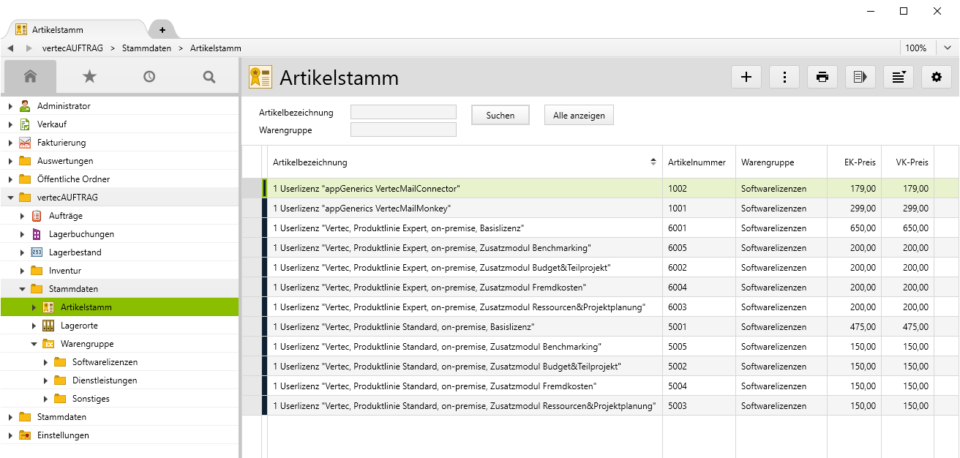 julitecMigrator Artikelstamm
